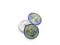 27mm Round Guardian Angel Button - Antiqued Crystal with Turquoise, Gold & Green Vitrail Wash - Czech Glass Buttons